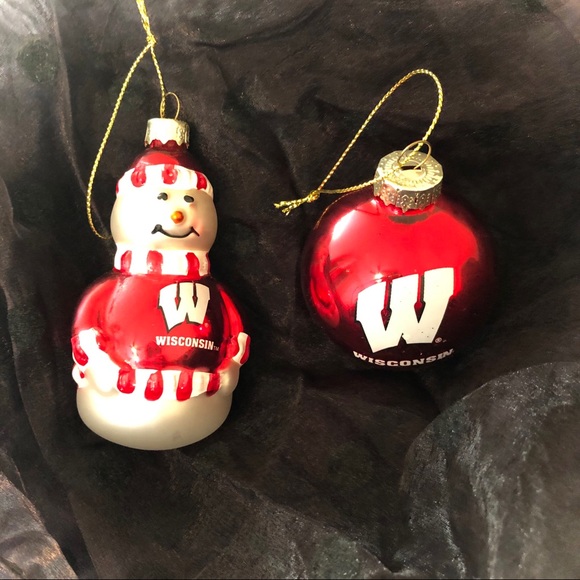 Other - University of Wisconsin glass Christmas ornaments